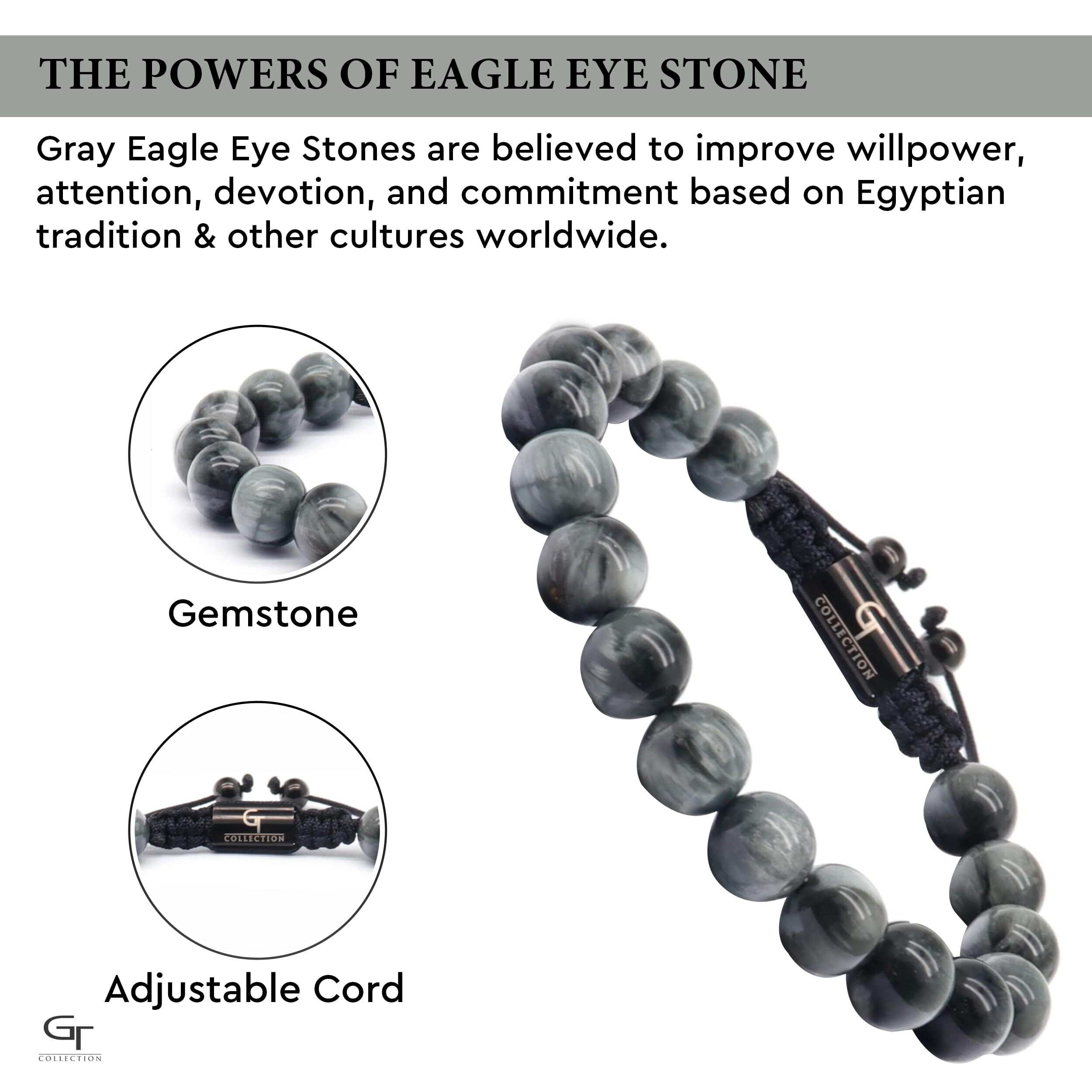 Men's EAGLE EYE Beaded Bracelet | Gift for Men | One Size Fits All | 100% Natural | Gemstone Adjustable Bracelet