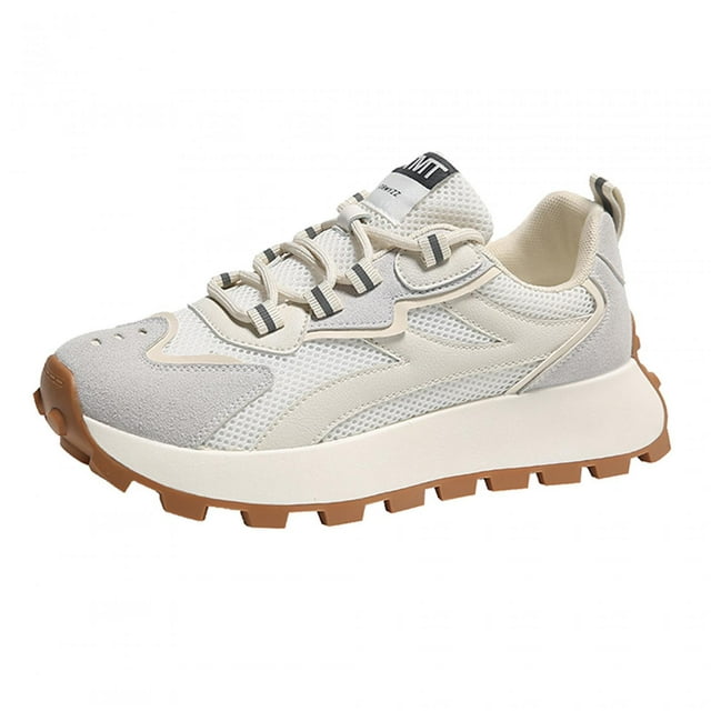 Zapatillas de deporte de gruesa jinwen cómodas suela gruesa malla transpirable Gris 36