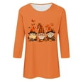 thumbnail image 5 of VKOYWKM Women Halloween Tops 3/4 Sleeve Cute Graphic T Shirts Loose Fit Crew Neck T-Shirts Halloween Costumes, 5 of 5