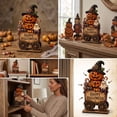 thumbnail image 6 of Halloween Gothic Whimsical Wooden Decoration, Vivid Color Fade Resistant Durable Tabletop Spooky Decor for Flat Wood Craft Office Mantel Cabinet Bookshelf Countertop Home Party Display (pumpkin), 6 of 6