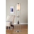 thumbnail image 2 of Artiva USA Exeter, Modern Design, 63-Inch Brushed Steel Finish Durable Glass Display Shelf Floor Lamp with Smooth Silk Shade, 2 of 2