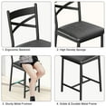 thumbnail image 6 of Ataucjin Kitchen Bar Table And Chairs For 2 Dining Table Set For 2 With Upholstered Chairs 3 Storage Shelves Expandable 3 Piece Counter Height Top Dining Table Set Space-Saving Dinette For Apartment, 6 of 9