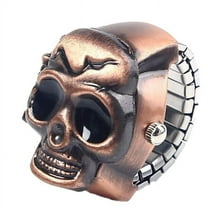 Tiitstoy Fashion Unisex Retro Vintage Finger Skull Watch Clamshell Watch