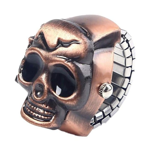 Latrodar Fashion Unisex Vintage Finger Skull Watch Clamshell Watch Gold up to 50% Off