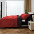 thumbnail image 4 of HIG 5 Piece Reversible Twin-XL Comforter Set - Red Quilted Down Alternative Bedding All Season Super Soft Microfiber Bed in a Bag Includes Sheets Pillowcases Shams, 4 of 4
