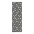 thumbnail image 3 of Unique Loom Decatur Collection Area Rug - Diamond (2' x 6' Runner Dark Gray/Ivory), 3 of 7