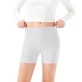thumbnail image 6 of Girls High Waist Yoga Shorts, Tight Fit Workout Running Shorts for Kids, Breathable Quick Dry Dance Shorts and Athletic Leggings, Fitness Shorts for Age 5-14 Years White 120, 6 of 6