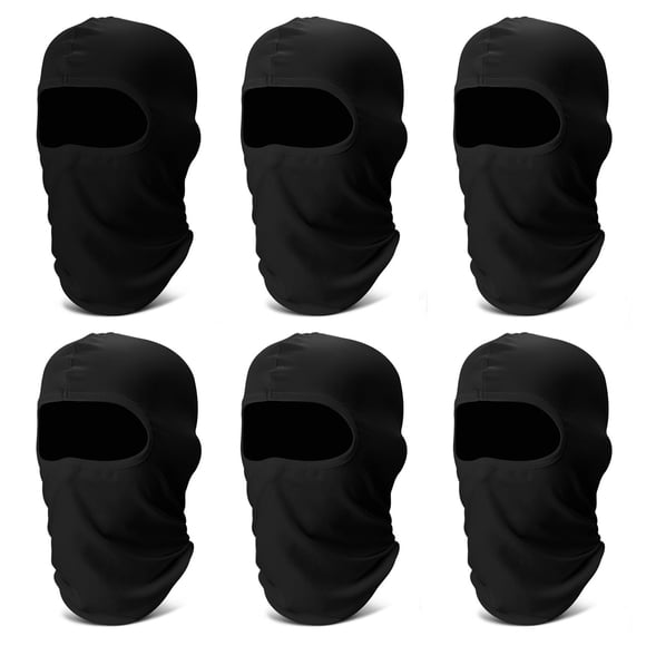 Mascarilla facial para esquí Neck Gaiter, paquete de 6 unidades, Finvizo Cooling Black