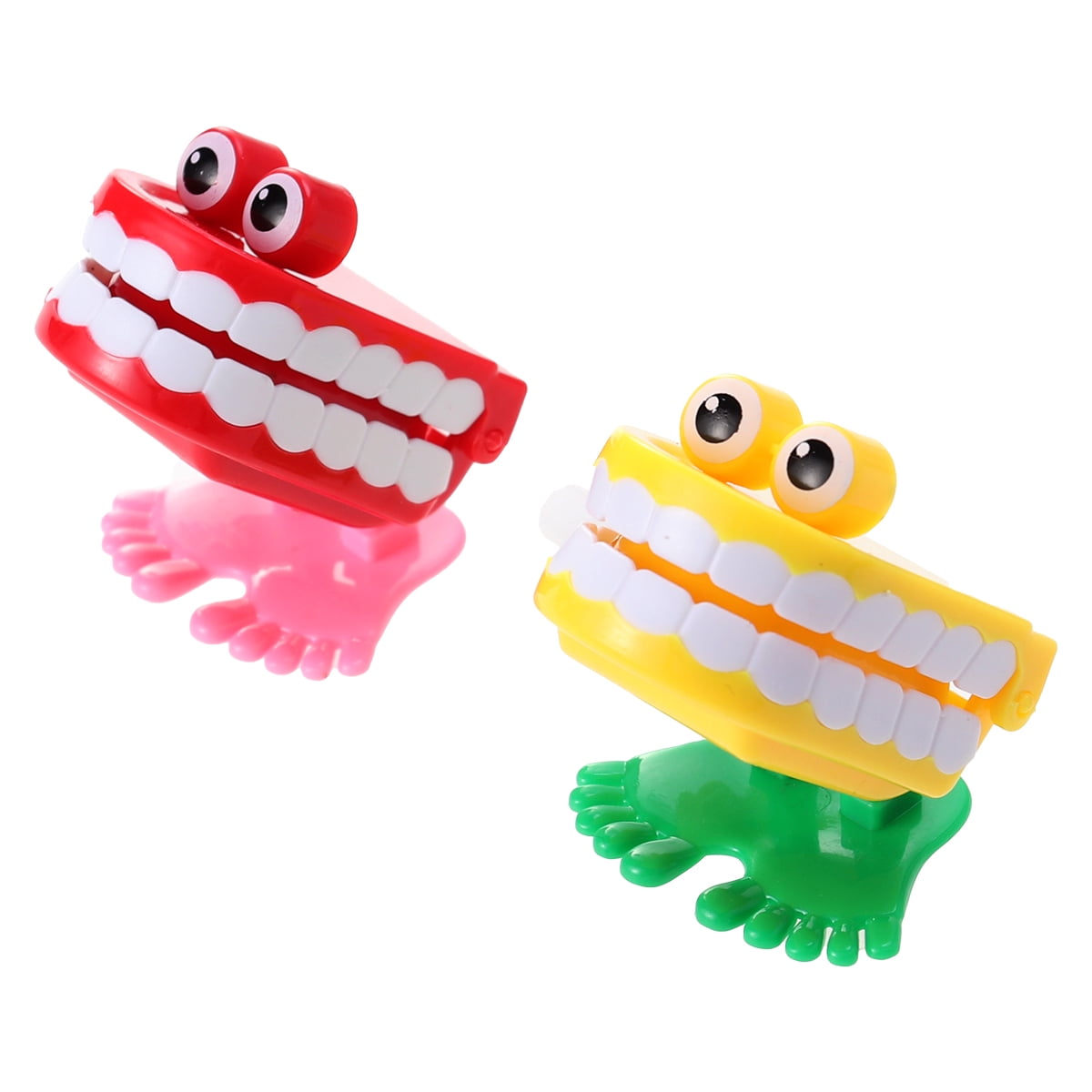 5 Pieces Wind-Up Toys Novelty Jumping Teeth Toys for Tricky 