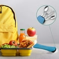 thumbnail image 4 of 4 Pieces Stainless Steel Camping Utensils Forks Spoons Knives Set with Blue Case, 4 of 7