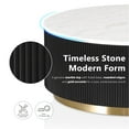 thumbnail image 5 of Furniture of America Jaine Modern Marble Top Round Coffee Table, Black and White, 5 of 13