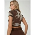 thumbnail image 5 of Printed Slim Fit Crew Neck Crop Top, 5 of 5