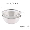 thumbnail image 2 of CRILSTYLEO Stainless Steel Drain Basket Bowl Set for Home Use Silver Kitchen Colander Rice Washing Basket Set 1.5qt, 2 of 7