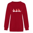 thumbnail image 4 of Pompotops Chemises d'Été pour Femmes Col Rond Manches Longues Hauts Imprimés Blouse Régulière Liquidation, 4 of 4