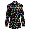 thumbnail image 4 of Fun Dinosaur Pattern Long Sleeve Blouse Woman Streetwear Casual Shirts Summer Oversize Woman Streetwear Clothing Birthday Present, 4 of 7