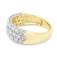 thumbnail image 4 of AFFY 1.50CT Round Moissanite Diamond 3-Row Half Eternity Anniversary Band Ring 14K Yellow Gold over Silver-6, 4 of 7