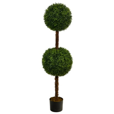 Nearly Natural 4.5ft. Boxwood Double Ball Topiary Artificial Tree (Indoor/Outdoor)