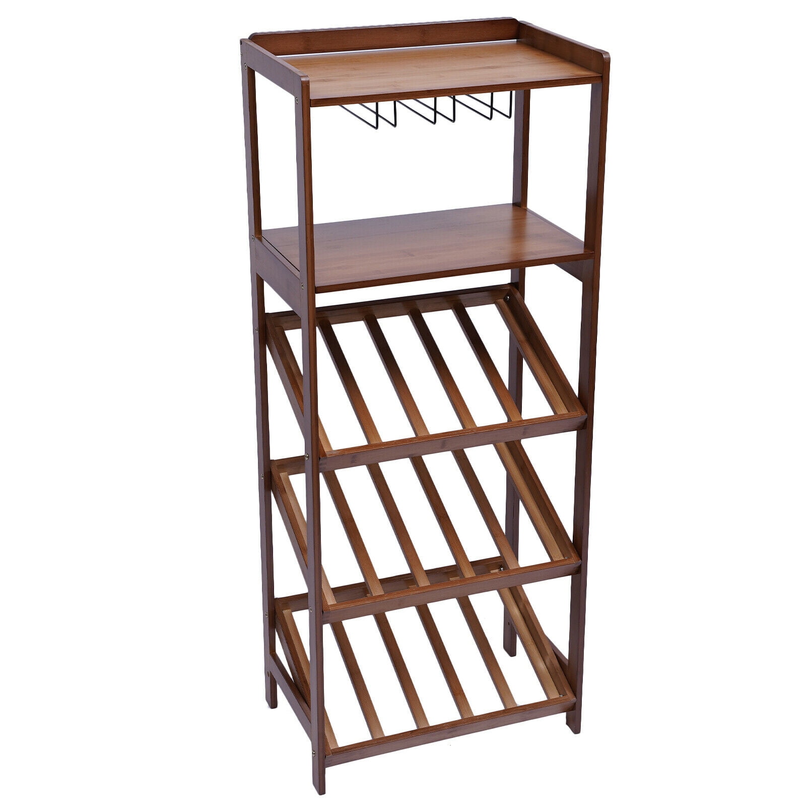 Oukaning Freestanding Wine Storage Organizer Wine Rack Bottles Holder