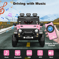 thumbnail image 2 of 12V Kids Ride On Truck Car with Parent Remote Control, Electric Vehicle for Toddlers,Bluetooth, 3 Speeds,Pink, 2 of 7