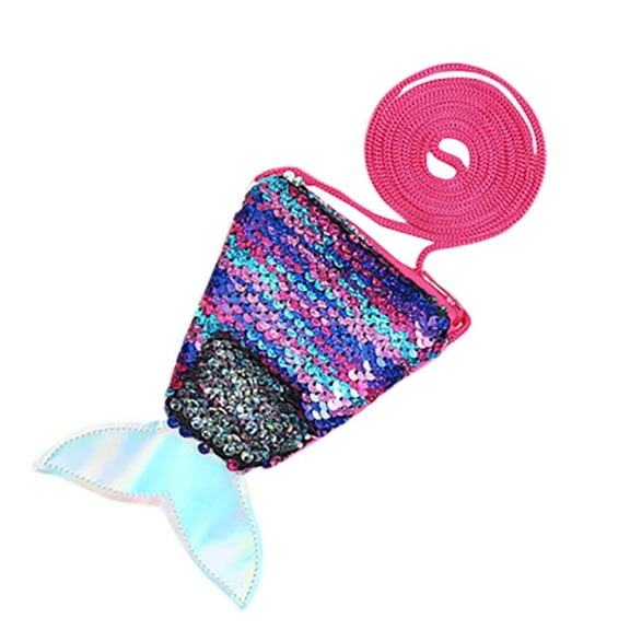 Odeerbi Crossbody Bags for Women 2025 Sequins Children Coin Purses Handbags Zipper Wallets Cute Pouch Key Packet Dark Blue