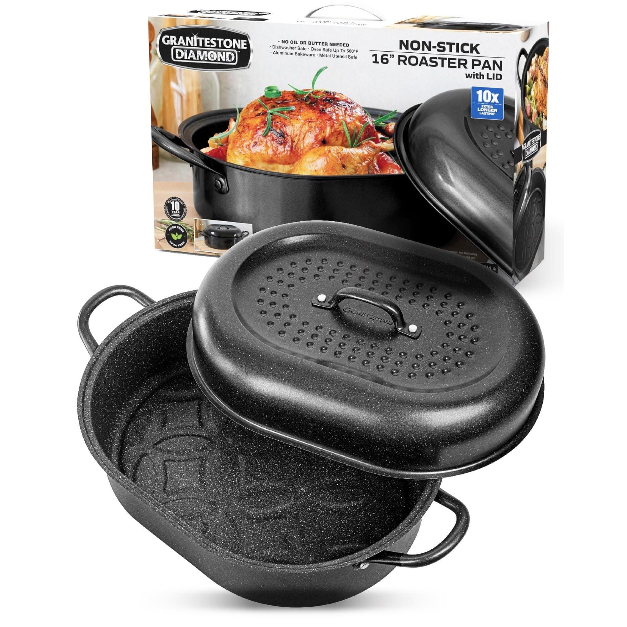 Lot De 20 Casseroles Et Poêles Granitestone + Ustensiles – Batterie De Cuisine Antiadhésive Diamant, Passe Au Lave-vaisselle, Induction, Garantie 10 Ans