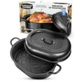 thumbnail image 1 of Granitestone Diamond 16” Nonstick Roaster Pan with Dome Lid Aluminum Bakeware Oven Safe Dishwasher Safe, 1 of 9