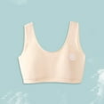 thumbnail image 4 of BLTIBY 3PC Cotton Girls Training Bra Crop Cami Training Seamless Printed Bras with Cheast Pads for Teens Comfortable Fashion Bralette Khaki 7-13 Years, 4 of 9
