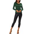 thumbnail image 2 of Allegra K Women's Glitter Tops Cowl Neck Long Sleeve Slim Fit Shirt, 2 of 5