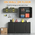 thumbnail image 7 of Metal Garage Wall Cabinet with 2 Doors and 1 Adjustable Shelf,Lockable Floating Tool Cabinet with Pegboard,Black Steel Storage Cabinet for Kitchen,Office,Garage,Laundry,Warehouse(Black, 26" H), 7 of 7