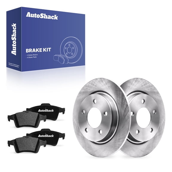 AutoShack Rear Solid Brake Rotors   Ceramic Pads 6-PC Brake Kit Replacement for 2005-2013 Mazda 3 2010 Mazda 3 Sport 11.02" (279.9 mm)