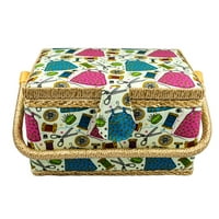 Medium Size Sewing Basket w/ Handy Insert and Sewing Notions Item 1474