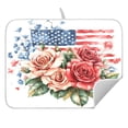 thumbnail image 5 of Ryvnso Roses American Flag Dish Drying Mat for Kitchen Countertop 18x24 Large Dish Pad Drainer Rack Dish Sink Mats, 5 of 7