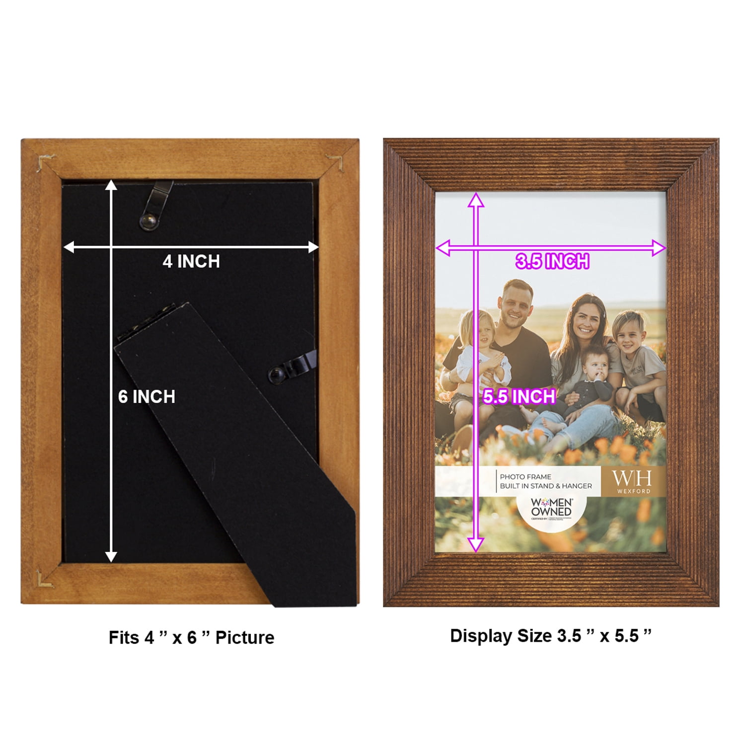 Traditional Walnut Tone Picture Frame, 4 x 6