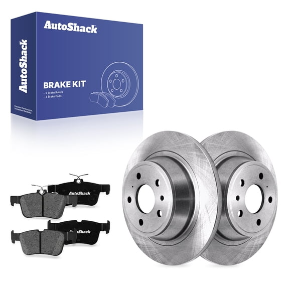 AutoShack Rear Solid Brake Rotors   Premium Ceramic Pads 6-PC Brake Kit Replacement for 2013-2020 Ford Fusion 2013-2016 Lincoln MKZ 11.88" (301.8 mm)