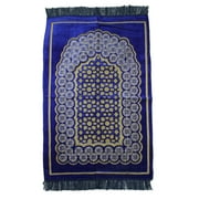 Blue Thin Turkish Soft Prayer Mat Sajada Janamaz Meditation Rug