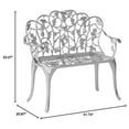 thumbnail image 3 of Plow & Hearth Grapevine Garden Bench in Powder-Coated Aluminum - White, 3 of 5