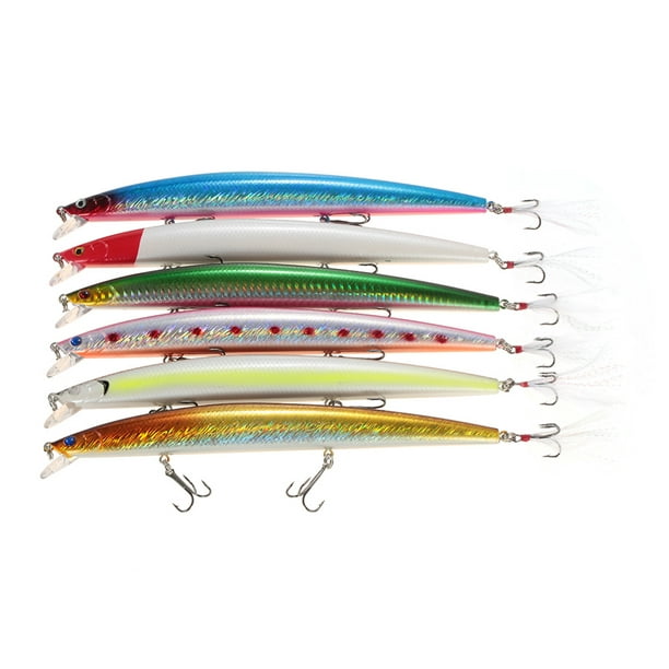 6PCS Diving Minnow Fishing Lures 22g 185mm 0.3-0.9M Artificial