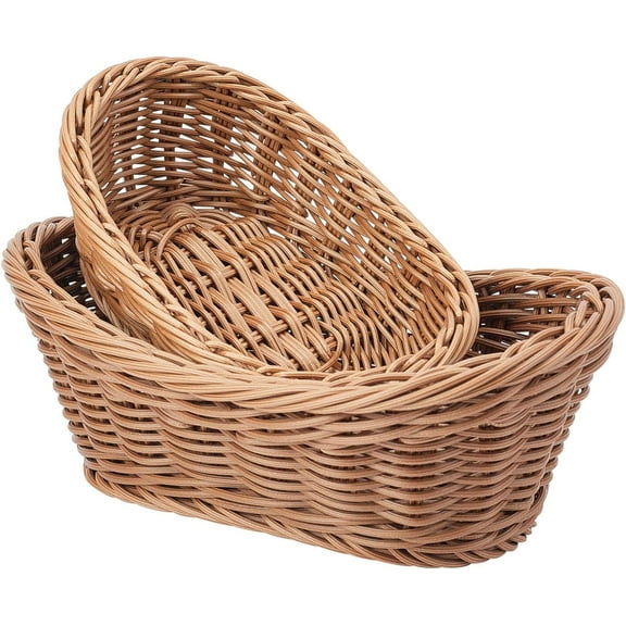 Oval Woven Basket 2 Pcs Storage Baskets