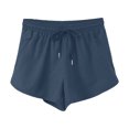 thumbnail image 5 of KPOPLK Womens High Waisted Running Shorts Quick Dry Athletic Workout Shorts with Mesh Liner Zipper Pockets Size L,Navy, 5 of 7