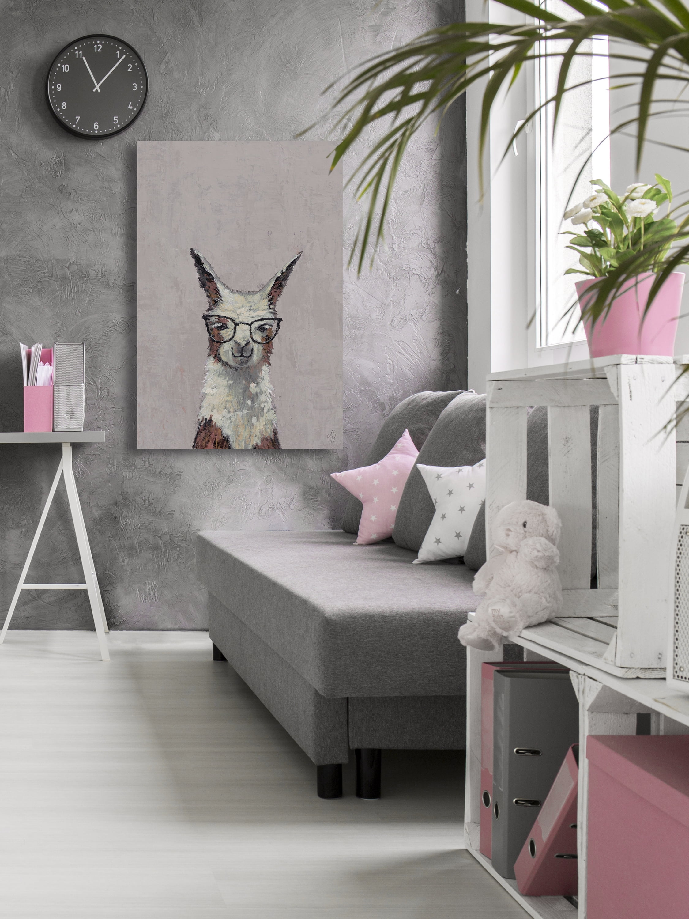 Marmont Hill Cheeky Smart Llama Canvas Wall Art