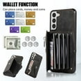thumbnail image 2 of SaniMore for Samsung Galaxy S22 Case, Samsung Galaxy S22 Wallet Case for Women Men, PU Leather RFID Blocking Wristlet Zipper Shoulder Strap Cover with Card Holder Kickstand, Black, 2 of 10