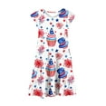 thumbnail image 4 of Delliss Girls Dress Flared Sleeve Ruffle Hem A-Line Sundress Casual Dresses 6-15 Years, 4 of 7