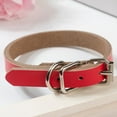 thumbnail image 2 of Collar de cachorro de cuero de PU Collares de perro ajustables de color puro simple (rojo S), 2 of 2
