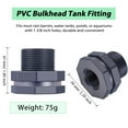 thumbnail image 2 of Outus 2 Pieces PVC Bulkhead Fitting for Rain Barrels, Aquariums, Water Tanks (3/4 Inch), 2 of 3