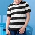 thumbnail image 2 of Toddler Boys Tshirts Comfortable Boys Short Sleeve T Shirts Striped T Shirts Toddler Summer Tshirts Boys Clothes 2-3 Years, 2 of 8