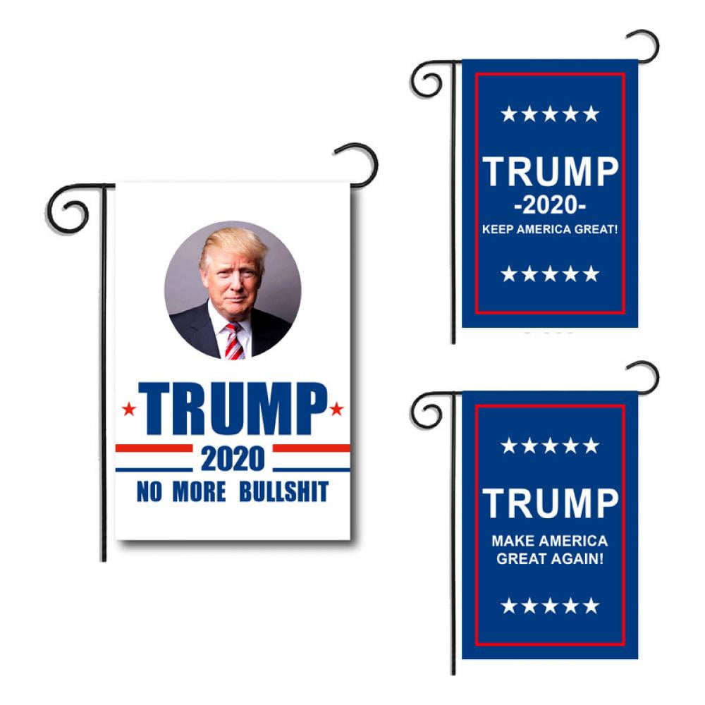 2Pcs/kit Trump 2020 No More Bullshit Banner Banner Home Decoration Trump Flag 