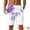 Purple White, variant on DARING DIVA Men's Tie-dyed Pattern Drawstring Elastic Waist Board Shorts 30 Blue White
