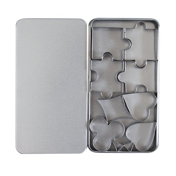 1 Conjunto de 8pcs Moldes de galletas de acero inoxidable Moldes para pasteles adorables Herramientas para hornear