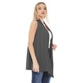 thumbnail image 2 of Women's Casual Solid Comfy Sleeveless Draped Open Front Cardigan S-3XL, 2 of 5