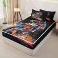 thumbnail image 2 of Castle Fairy Watercolor Splash Motocross Zipper Twin Comforter Sets with Fitted Sheet and 2 Pillowcases,Dirt Bike Rider Zipper Bedding Set for Bedroom,Black Red,4-Piece,Black Reversible, 2 of 6